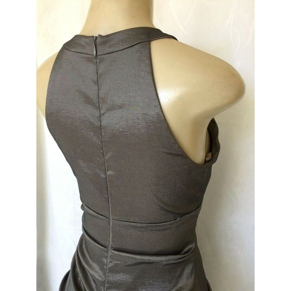Cache Dress Metallic Ruched Sheath Embellish Neck - Picture 6 of 8